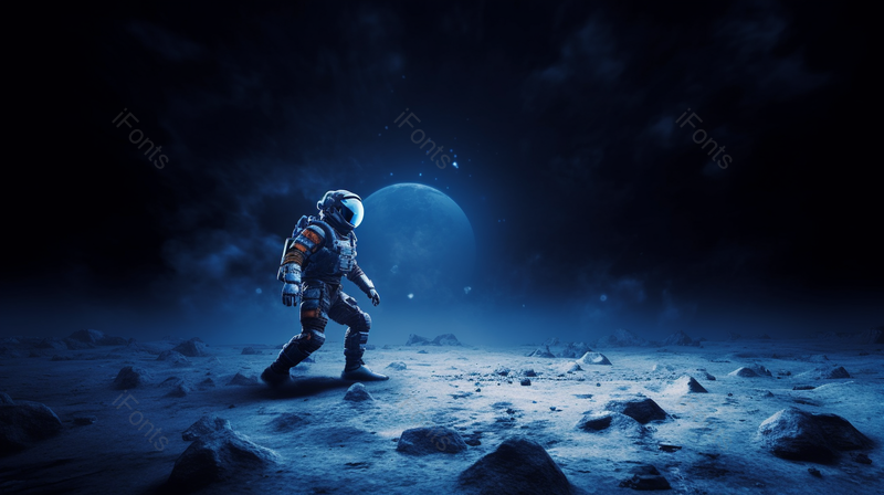 宇航员穿着宇航服行星表面行走,高清,摄影图,摄影图片,图片大全,摄影图免费下载